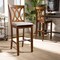 Baxton Studio Calista Grey Upholstered and Walnut Wood 2-Piece Bar Stool Set 167-10855 - alternate 6